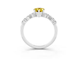 White gold Pear Cut Diamond Cluster Pavé Band with Four-Prong Setting_3