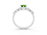 White gold Pear Cut Diamond Cluster Pavé Band with Four-Prong Setting_3