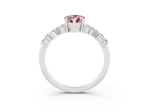 White gold Pear Cut Diamond Cluster Pavé Band with Four-Prong Setting_3