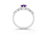 White gold Pear Cut Diamond Cluster Pavé Band with Four-Prong Setting_3