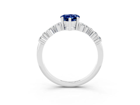 White gold Pear Cut Diamond Cluster Pavé Band with Four-Prong Setting_3