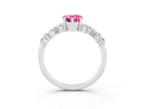 White gold Pear Cut Diamond Cluster Pavé Band with Four-Prong Setting_3