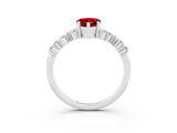 White gold Pear Cut Diamond Cluster Pavé Band with Four-Prong Setting_3