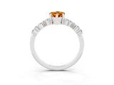 White gold Pear Cut Diamond Cluster Pavé Band with Four-Prong Setting_3