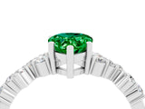 White gold Pear Cut Diamond Cluster Pavé Band with Four-Prong Setting_4