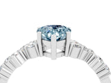 White gold Pear Cut Diamond Cluster Pavé Band with Four-Prong Setting_4