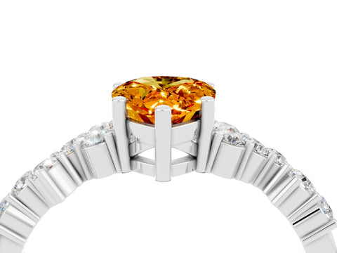 White gold Pear Cut Diamond Cluster Pavé Band with Four-Prong Setting_4