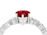 White gold Pear Cut Diamond Cluster Pavé Band with Four-Prong Setting_4