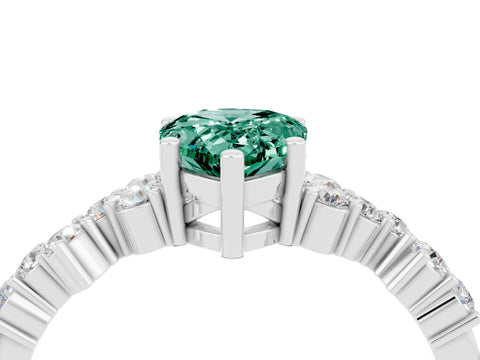 White gold Pear Cut Diamond Cluster Pavé Band with Four-Prong Setting_4