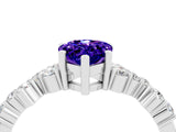 White gold Pear Cut Diamond Cluster Pavé Band with Four-Prong Setting_4