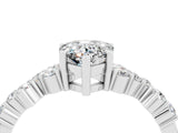 White gold Pear Cut Diamond Cluster Pavé Band with Four-Prong Setting_4