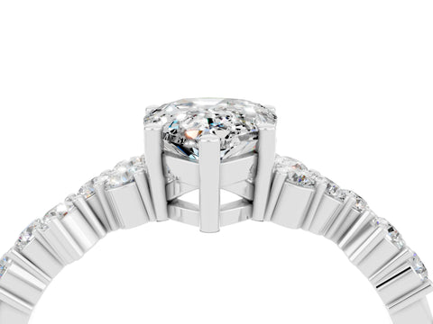 White gold Pear Cut Diamond Cluster Pavé Band with Four-Prong Setting_4