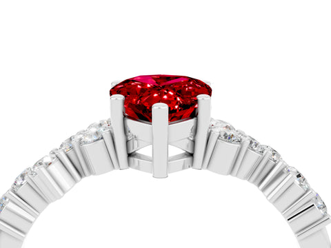 White gold Pear Cut Diamond Cluster Pavé Band with Four-Prong Setting_4