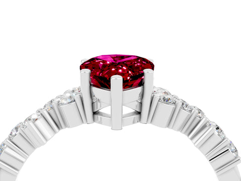 White gold Pear Cut Diamond Cluster Pavé Band with Four-Prong Setting_4