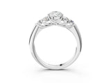 White gold Pear Cut Diamond Cluster Ring with Round Accent Stones and Prong Setting on a Classic Band_82