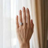 White gold Pear Cut Diamond Double Halo Ring with Split Shank and Prong Setting_60