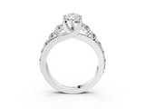 White gold Pear Cut Diamond Engagement Ring with Pavé Band and Four-Prong Setting_44