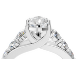 White gold Pear Cut Diamond Engagement Ring with Pavé Band and Four-Prong Setting_45
