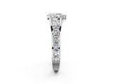 White gold Pear Cut Diamond Engagement Ring with Pavé Band and Four-Prong Setting_46