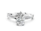 White gold Pear Cut Diamond Engagement Ring with Side Stone Accents and Four-Prong Setting_21