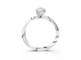 White gold Pear Cut Diamond Engagement Ring with Side Stone Accents and Four-Prong Setting_24