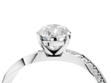 White gold Pear Cut Diamond Engagement Ring with Side Stone Accents and Four-Prong Setting_25