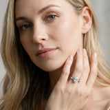 White gold Pear Cut Diamond Engagement Ring with Side Stone Accents and Four-Prong Setting_52