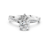 White gold Pear Cut Diamond Engagement Ring with Side Stone Accents and Four-Prong Setting_69