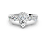 White gold Pear Cut Diamond Five-Stone Prong Set White Gold Ring_51