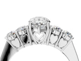 White gold Pear Cut Diamond Five-Stone Prong Set White Gold Ring_55