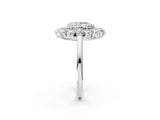 White gold Pear Cut Diamond Floral Double Halo Engagement Ring with Prong Setting_45