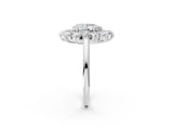 White gold Pear Cut Diamond Floral Double Halo Engagement Ring with Prong Setting_93
