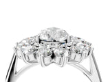 White gold Pear Cut Diamond Floral Double Halo Engagement Ring with Prong Setting_95