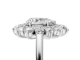 White gold Pear Cut Diamond Floral Double Halo Engagement Ring with Prong Setting_96