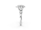 White gold Pear Cut Diamond Floral Halo Engagement Ring with Shared Prong Setting 2