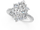 White gold Pear Cut Diamond Floral Halo Pave Band with Prong Setting_38