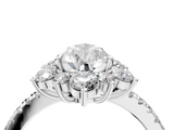 White gold Pear Cut Diamond Floral Halo Pave Band with Prong Setting_41