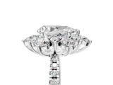 White gold Pear Cut Diamond Floral Halo Pave Band with Prong Setting_42