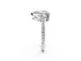White gold Pear Cut Diamond Halo Engagement Ring with Pavé Band and Prong Setting_55
