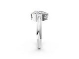 White gold Pear Cut Diamond Halo Engagement Ring with Split Shank and Four-Prong Setting_130