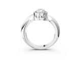 White gold Pear Cut Diamond Halo Engagement Ring with Split Shank and Four-Prong Setting_131