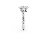 White gold Pear Cut Diamond Halo Pave Band with Four-Prong Setting_5