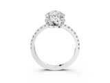 White gold Pear Cut Diamond Halo Pave Band with Four-Prong Setting_6