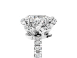 White gold Pear Cut Diamond Halo Pave Band with Four-Prong Setting_8