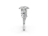 White gold Pear Cut Diamond Halo Ring with Milgrain Pavé Band and Four-Prong Setting_66