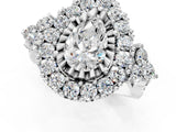 White gold Pear Cut Diamond Halo Ring with Pavé Band and Four-Prong Setting_62