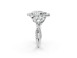 White gold Pear Cut Diamond Halo Ring with Pavé Band and Four-Prong Setting_65
