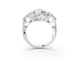 White gold Pear Cut Diamond Halo Ring with Pavé Band and Four-Prong Setting_66