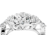 White gold Pear Cut Diamond Halo Ring with Pavé Band and Four-Prong Setting_67