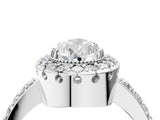 White gold Pear Cut Diamond Halo Ring with Pavé Band and Prong Setting_11